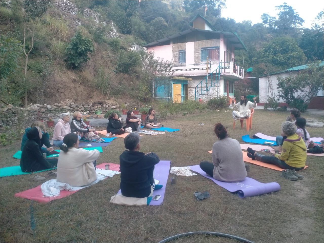 Meditation centre in Rishikesh at Maunvan — sitting in the Himalayan ashram